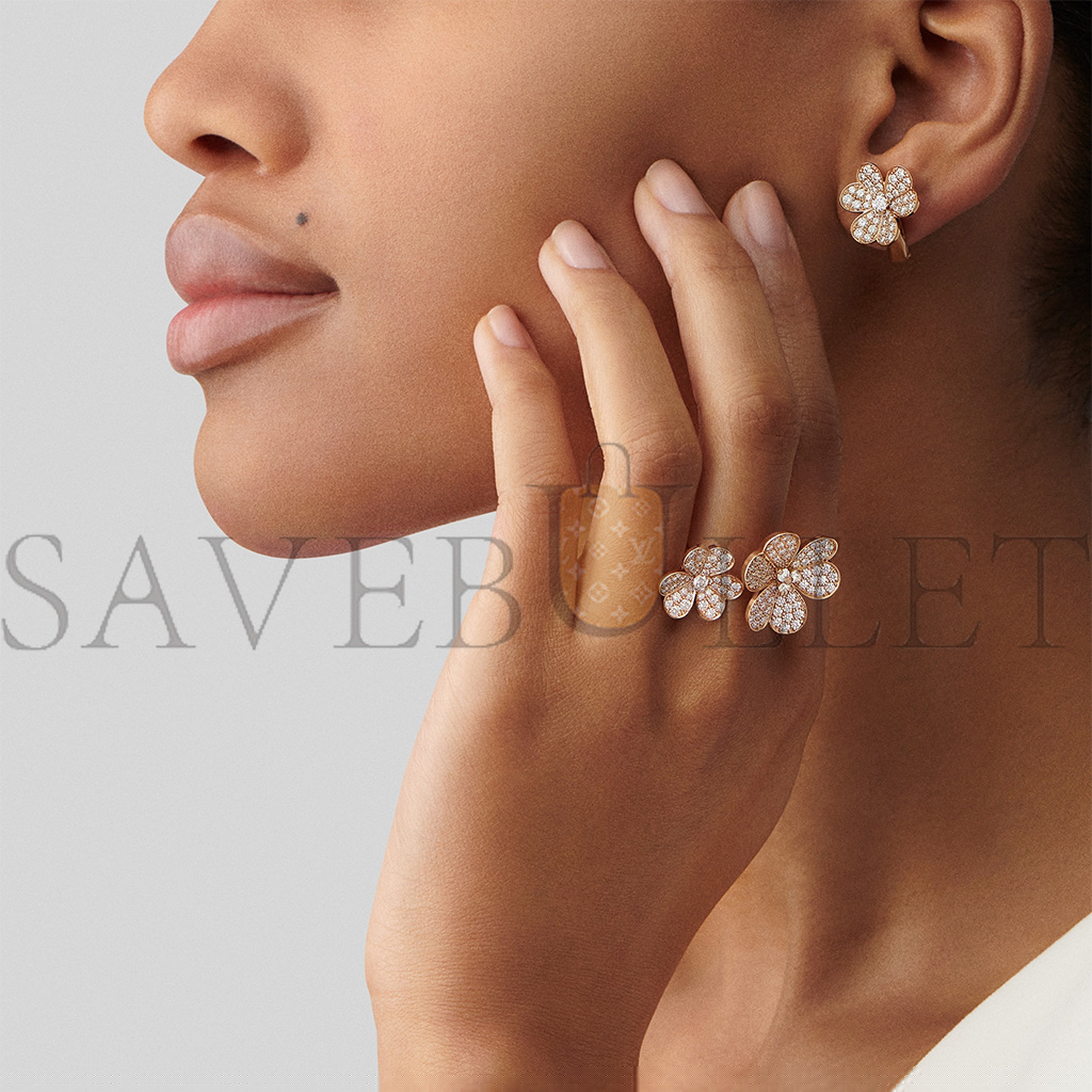 v*n cl*f arpels frivole earrings, small model - rose gold, Di*m*nd  vcarp7rm00